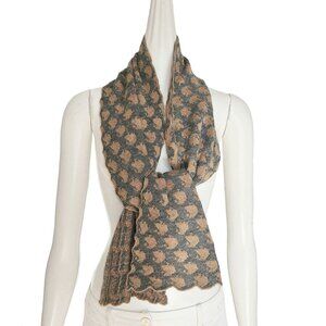 DRIES VAN NOTEN GREY/PINK ALPACA/CASHMERE BLEND SCARF